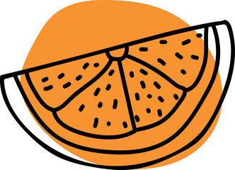 Minimalist Orange Slice Illustration with Bold Color Accent
