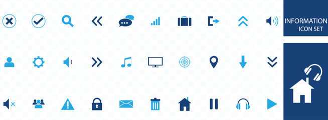 Information Technology icon set. Containing cloud computing, IT manager, big data, data analytics, internet, network security and more. Solid vector icons