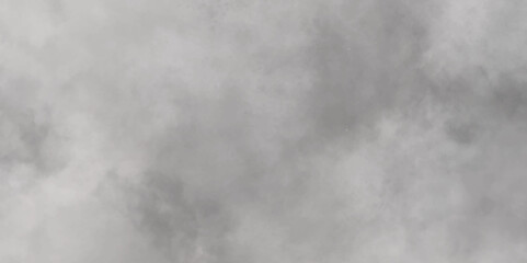 Abstract white and gray isolated cloud cumulus clouds. Gray aquarelle painted realistic fog or mist smoky textured canvas design. White and ash messy wall stucco texture background.
