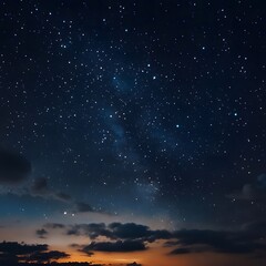 Beautiful picture of the night sky, Silhouette of a tree at night.