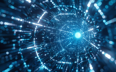 abstract blue tunnel