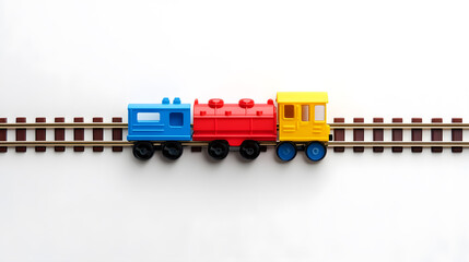 Fototapeta premium 3d cartoon train isolated on white background 