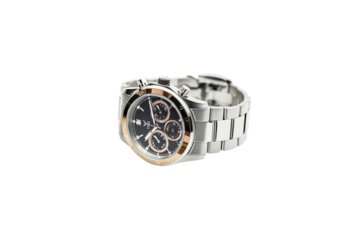 Stylish wristwatch with a metal band