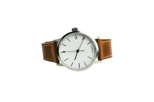 Chic watch with a leather strap