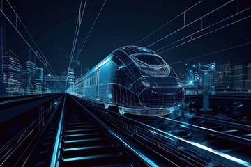 high speed train, 3d illustration