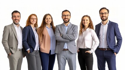 Obraz premium Professional Team Group Portrait on White Background