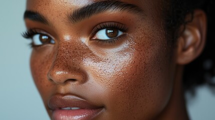 A close-up of the face before and after using a serum