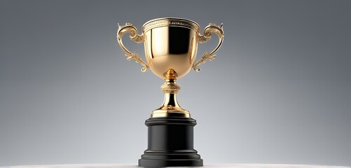 Champion golden trophy for winner background. Success and achievement concept. Sport and cup award theme.