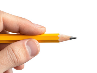 Hand Holding a Yellow Pencil with Sharp Tip