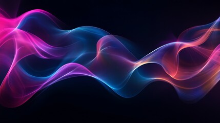 Abstract colorful smoke swirls on a black background.