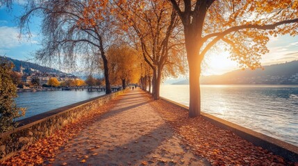 Autumn stroll along Zurich lake