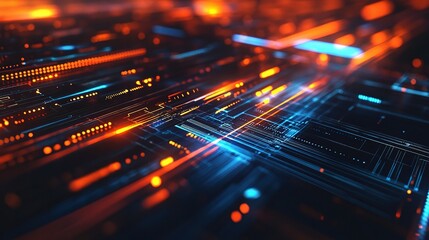 Abstract Digital Data Flow in Vivid Color Palette