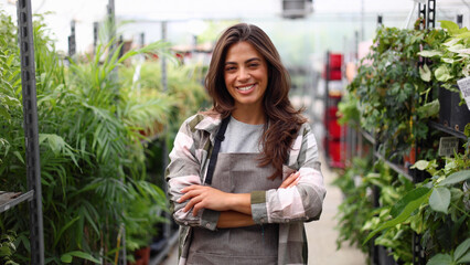 Portrait of a beautiful female gardener