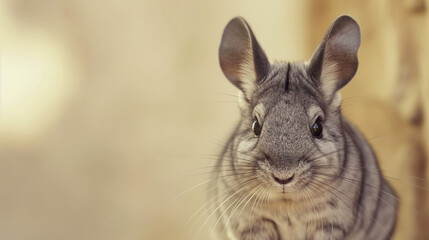Beautiful Wallpaper with a Chinchilla Design, Ideal Rodent Poster or Graphic Resource for Creative Project, Ai Generative