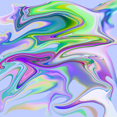 Bright, abstract painting with vibrant gradient transitions.