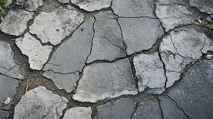 Fototapeta premium A close up of a cracked and weathered concrete surface.