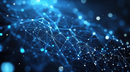 Obraz premium Abstract Blue Network Connections and Data Visualization