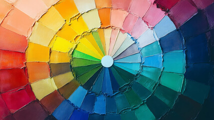 Obraz premium Show a color wheel palette with primary, secondary, and tertiary colors arranged in a circular format. 
