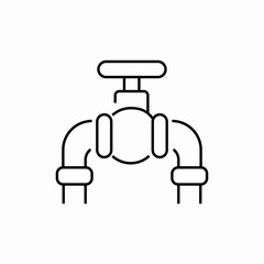 pipes with gas valve icon sign vector