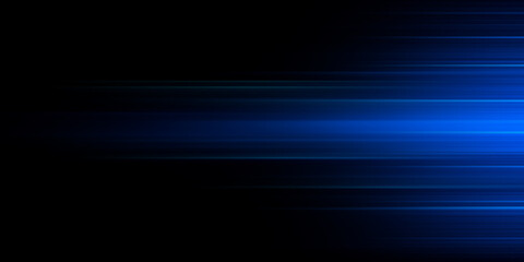 Modern blue abstract high-speed light motion effect on black background
