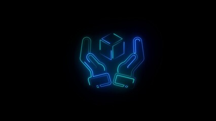 neon glowing Take a look at modeling icon design, isolated on white background