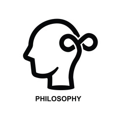 philosophy icon. The black philosophy symbol vector illustration.