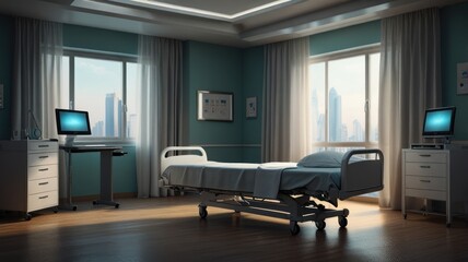 Hospital Room with City View