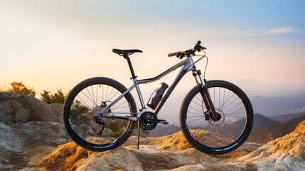 Fototapeta premium Mountain Bike at Sunset