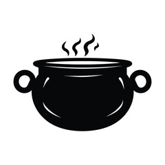 Cauldron silhouette vector.