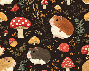 Beautiful Wallpaper with a Guinea Pig Design, Ideal Rodent Poster or Graphic Resource for Creative Project, Ai Generative