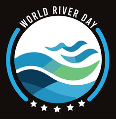 World river day T shirt design vector .