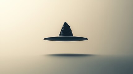 Fototapeta premium Minimalist floating witch hat with shadow effect