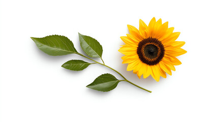 Obraz premium Sunflower on solid white background