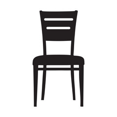 Chair silhouette vector art illustration with white background.