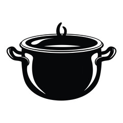 Cauldron silhouette vector.