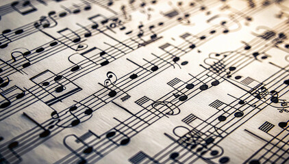 Obraz premium a stack of sheets of paper containing musical notes