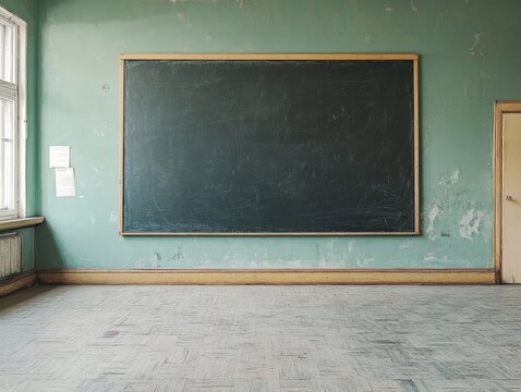 empty blackboard on a wall