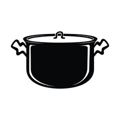 Cauldron silhouette vector.