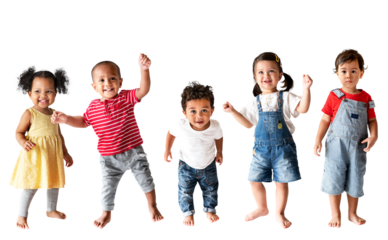 Cute diverse toddlers png sticker, transparent background