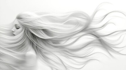 Fototapeta premium Ethereal Woman with Flowing Hair