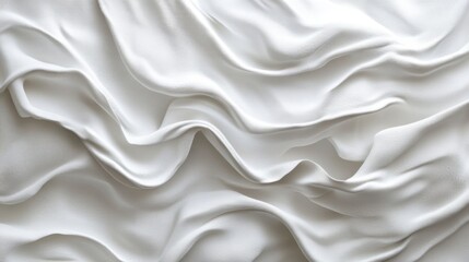 Obraz premium Wavy Textured White Fabric Background