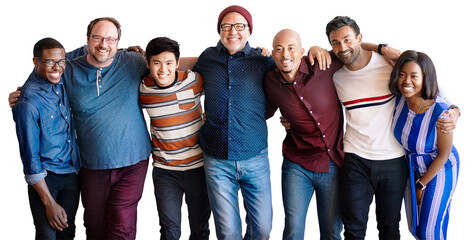 Png diverse startup business team, transparent background