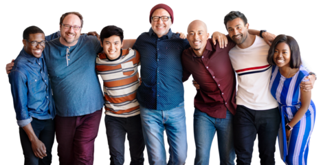 Png diverse startup business team, transparent background