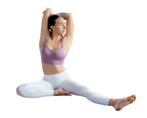 Woman doing yoga png sticker isolated image, transparent background