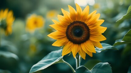 Fototapeta premium Sunflower in Bloom on a Sunny Morning
