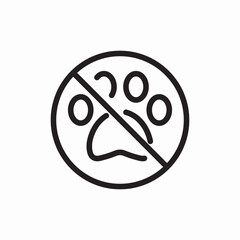 no pet dog paw icon sign vector
