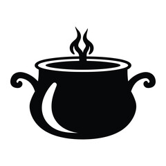 Cauldron silhouette vector.