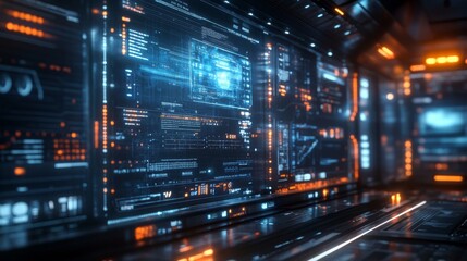 Obraz premium Futuristic Data Network Interface