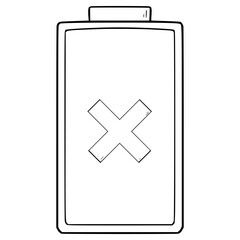 Fototapeta premium empty battery level indicator illustration hand drawn outline vector