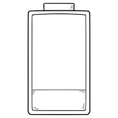 low battery level indicator illustration hand drawn outline vector